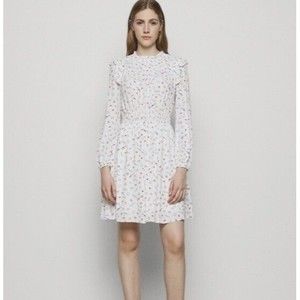 MAJE NEW Rustini Lipstick Print Ruffle Long Sleeve Dress Size 34 $340.00